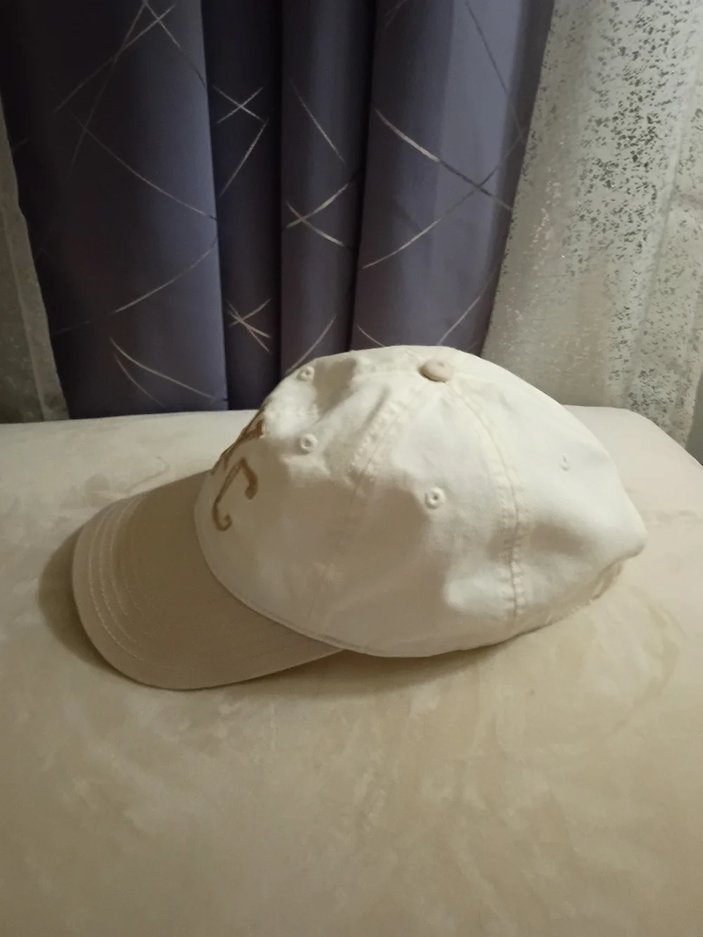 Mighty Fine NYC Embroidered Kids Cap - Cream and Tan